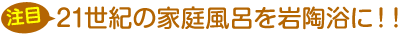 [注目]21世紀の家庭風呂を岩陶浴に！！